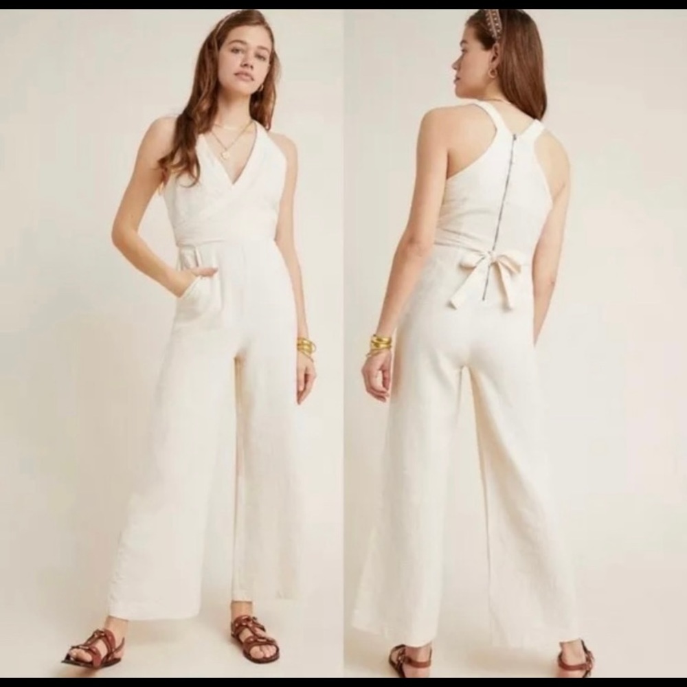 Anthropologie Ivory Jumpsuit
